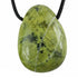 Pendentif serpentine Pérou A (pierre trouée) + cordon - La Boite à Cailloux