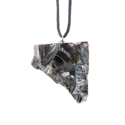 Crystallized raw shungite pendant (approximately 5g) + cord
