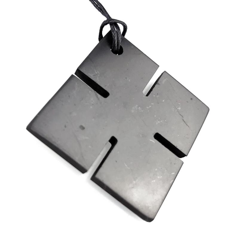 Pendentif shungite croix celtique - La Boite à Cailloux