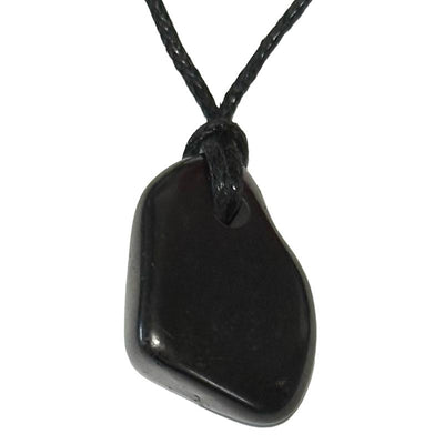 Shungite pendant Russia A (drilled stone) + cord