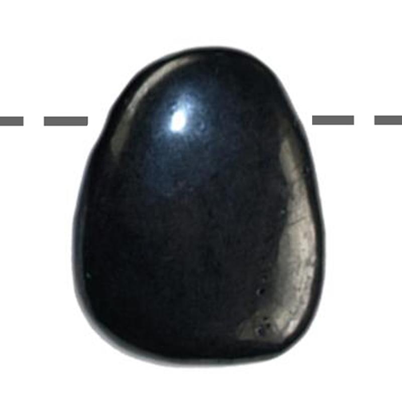 Pendentif shungite Russie A (pierre trouée) + cordon - La Boite à Cailloux