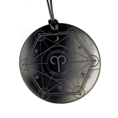 Shungite pendant zodiac sign "Aries"