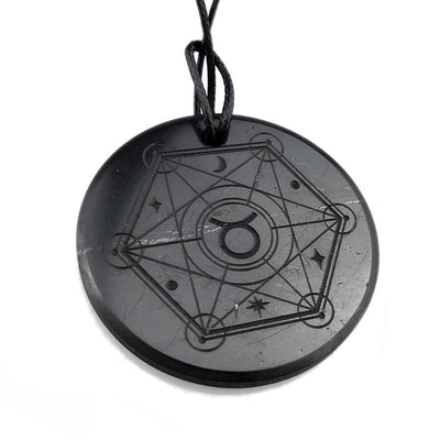 Shungite pendant zodiac sign "Taurus"