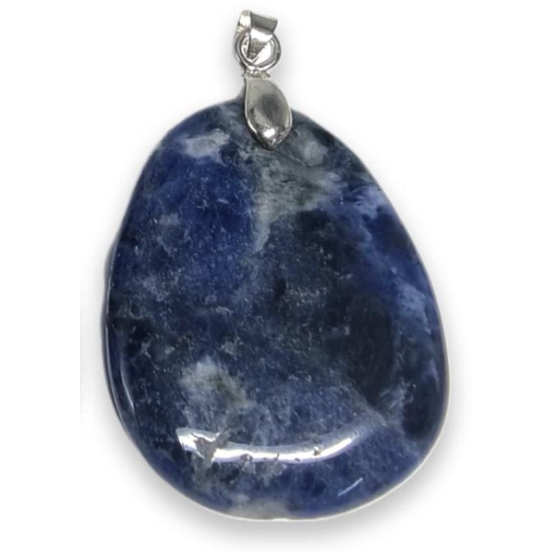 Pendentif sodalite Brésil A (pierre plate) - La Boite à Cailloux