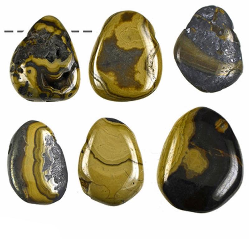 Pendentif sphalérite Espagne AA (pierre trouée) + cordon - La Boite à Cailloux