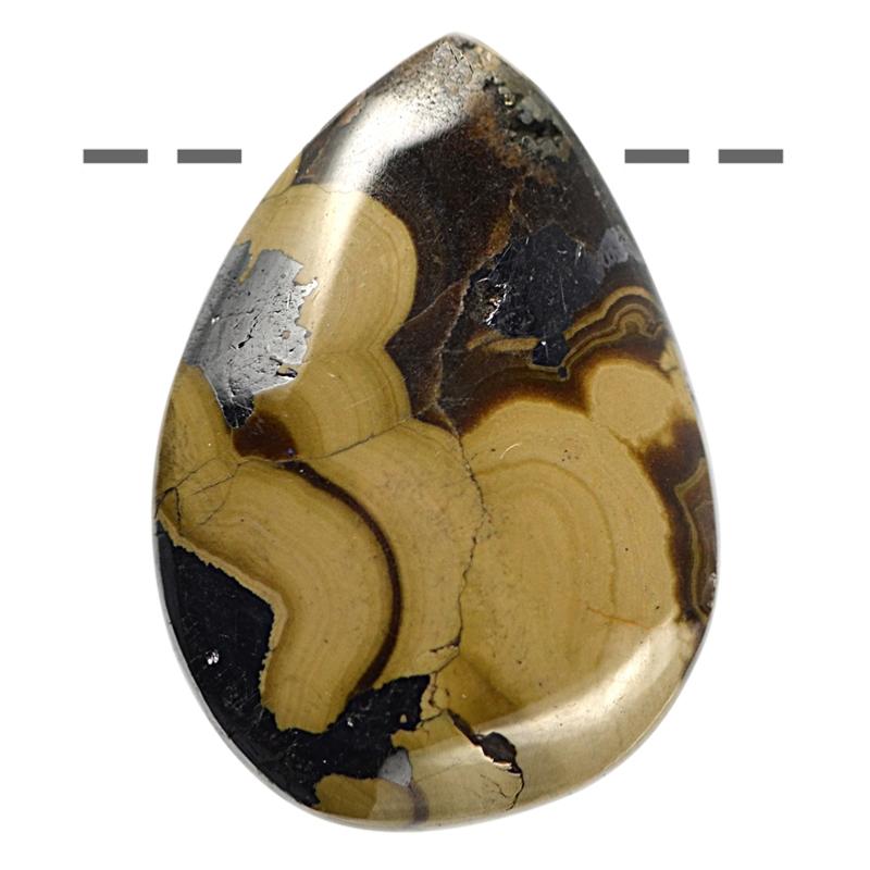 Pendentif sphalérite Espagne AA (pierre trouée) + cordon - La Boite à Cailloux