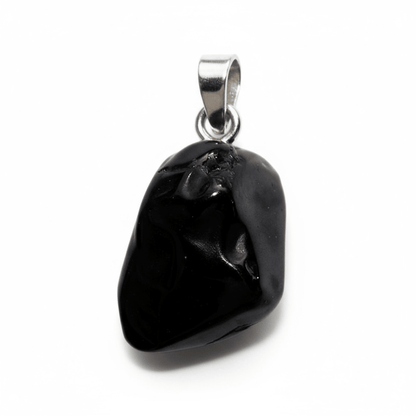 Pendentif spinelle noir Thailande boucle argent 925 - La Boite à Cailloux