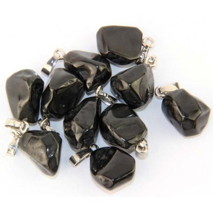 Pendentif spinelle noir Thailande boucle argent 925 - La Boite à Cailloux