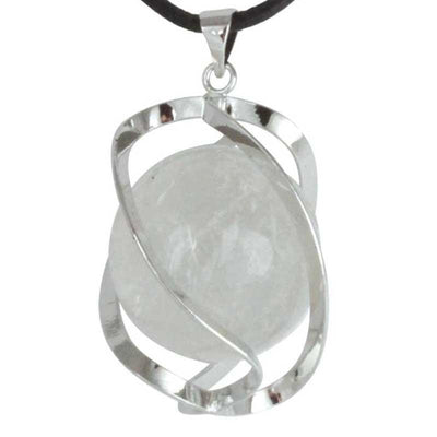 Colgante espiral con bola de cristal de roca Brasil A de 20mm