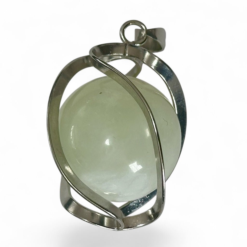 Pendentif spirale avec boule de 20mm de jade de Chine A - La Boite à Cailloux