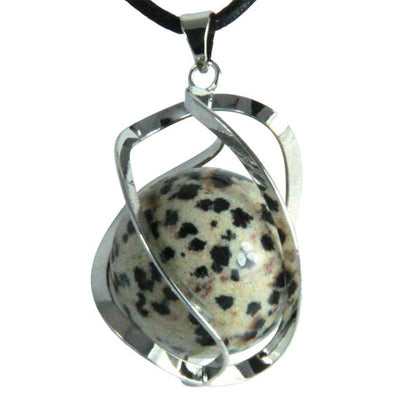 Colgante espiral con bola de jaspe dálmata México A de 20mm
