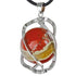 Pendentif spirale avec boule de 20mm de jaspe rouge Afrique du Sud A - La Boite à Cailloux
