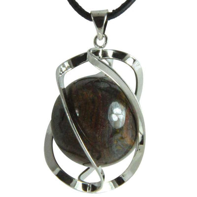 Pendentif spirale avec boule de 20mm d'oeil de fer Afrique du Sud A