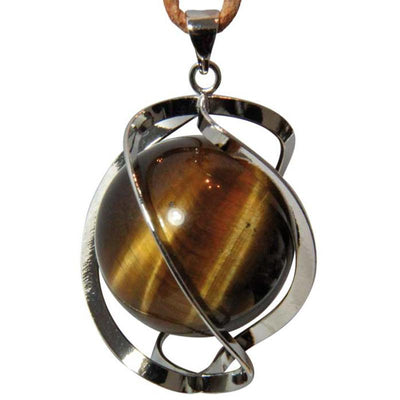 Colgante espiral con bola de ojo de tigre de 20mm Sudáfrica A