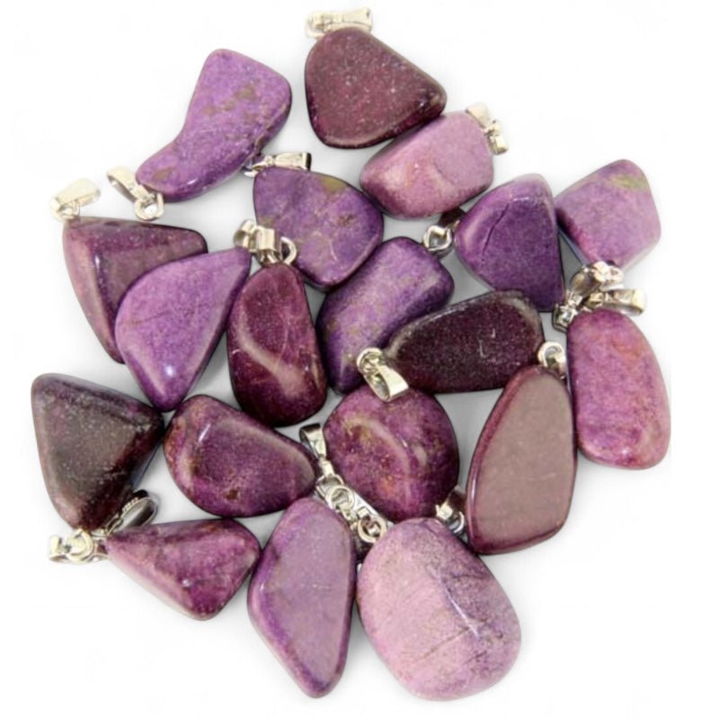 Pendentif stichtite Afrique du Sud A boucle argent 925 - La Boite à Cailloux