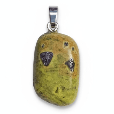 Pendentif stichtite dans serpentine Afrique du Sud A boucle argent 925