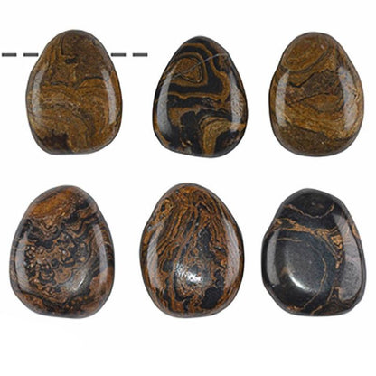 Pendentif stromatolithe Bolivie A (pierre trouée) + cordon - La Boite à Cailloux