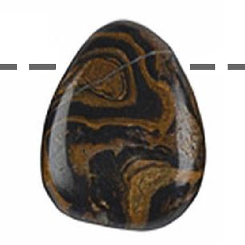 Pendentif stromatolithe Bolivie A (pierre trouée) + cordon - La Boite à Cailloux