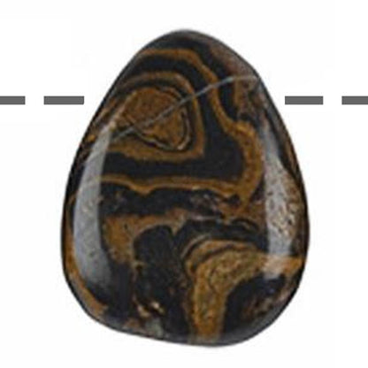 Pendentif stromatolithe Bolivie A (pierre trouée) + cordon - La Boite à Cailloux
