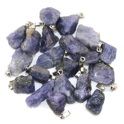 Pendentif tanzanite brute boucle argent 925 - La Boite à Cailloux