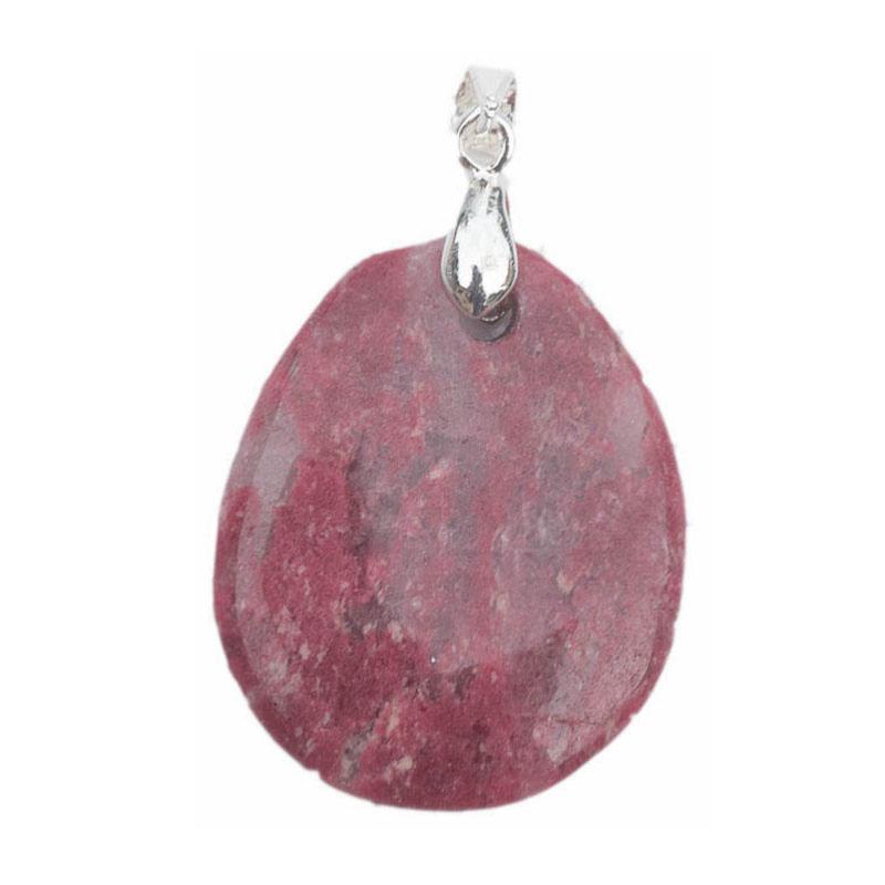 Pendentif thulite Norvège A (pierre plate) - La Boite à Cailloux