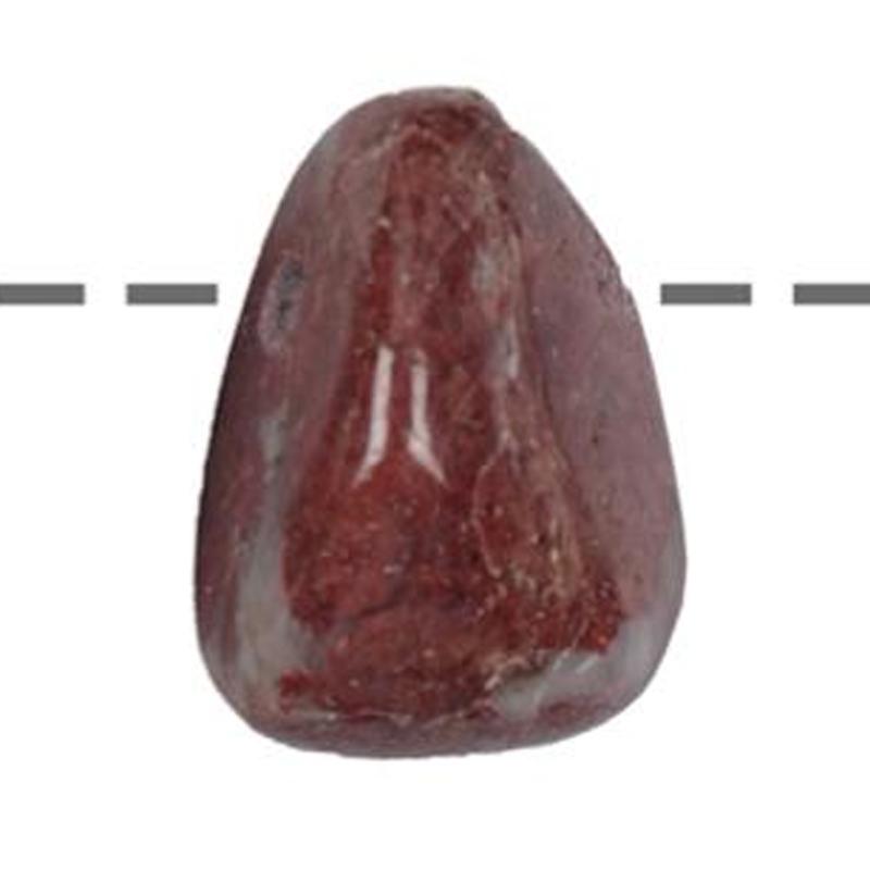 Pendentif thulite Norvège A (pierre trouée) + cordon - La Boite à Cailloux
