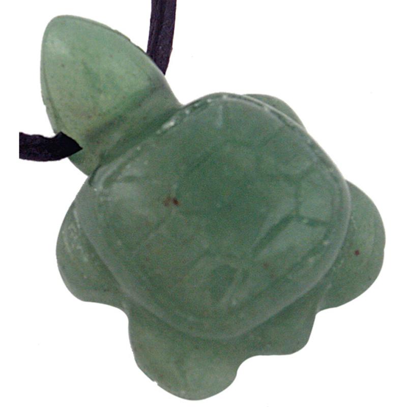 Pendentif tortue 25mm aventurine verte Brésil A - La Boite à Cailloux