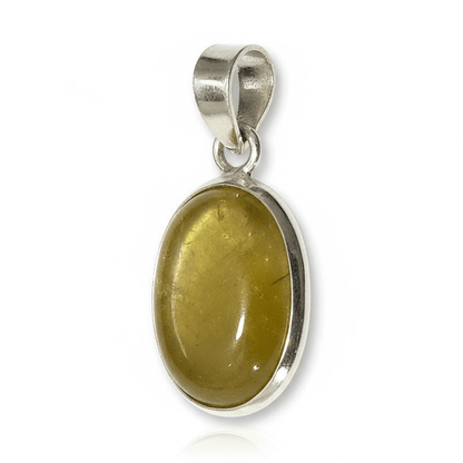 Pendentif tourmaline jaune Brésil AA argent 925 - La Boite à Cailloux