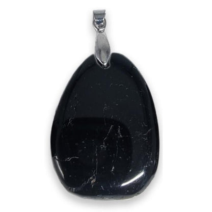 Pendentif tourmaline noire Brésil A (pierre plate) - La Boite à Cailloux