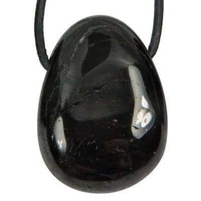 Pendentif tourmaline noire Brésil AA (pierre trouée) + cordon