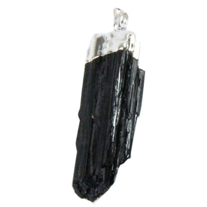 Pendentif tourmaline noire brute Brésil A acier inoxydable - La Boite à Cailloux