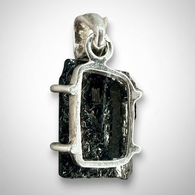 Pendentif tourmaline noire cristallisée Brésil AA – argent 925