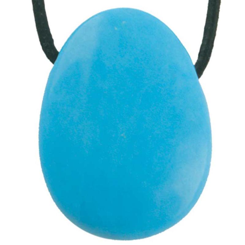 Pendentif turquenite Chine A (pierre trouée) + cordon - La Boite à Cailloux