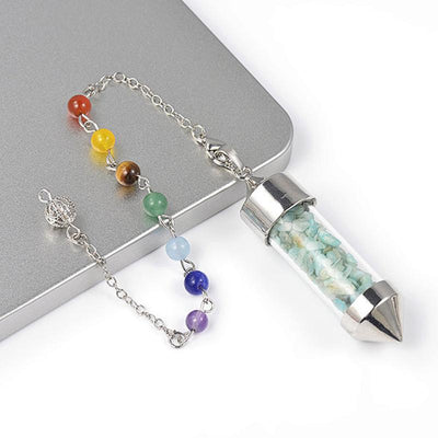 7 chakras pendulum steel amazonite Brazil