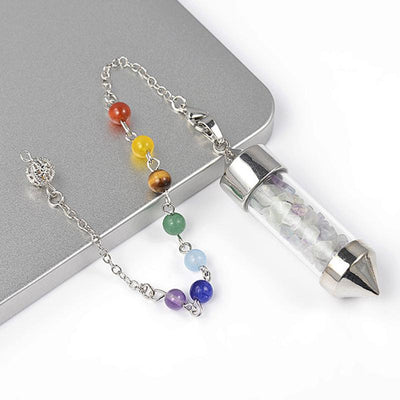 7 Chakra Pendulum Fluorite Steel China