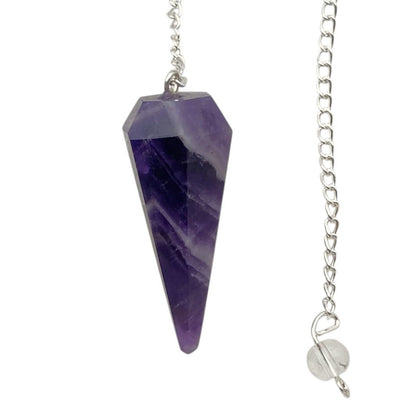 Pendule améthyste rubanée hexagonal Brésil A