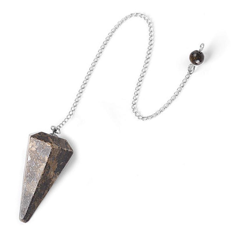 Pendule bronzite hexagonal Brésil A - La Boite à Cailloux