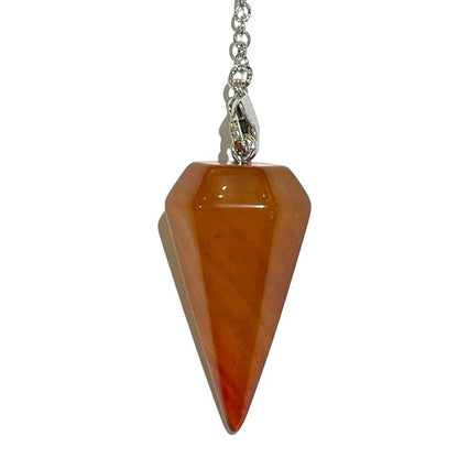 Pendule cornaline hexagonal Brésil A - La Boite à Cailloux