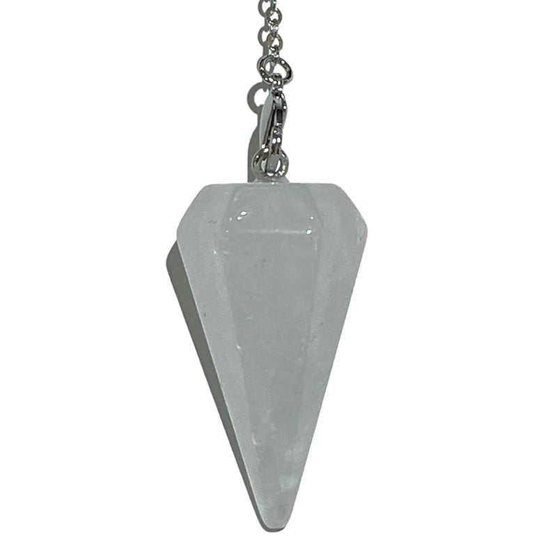 Pendule cristal de roche hexagonal Brésil A - La Boite à Cailloux