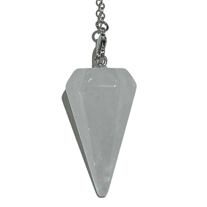 Pendule cristal de roche hexagonal Brésil A - La Boite à Cailloux