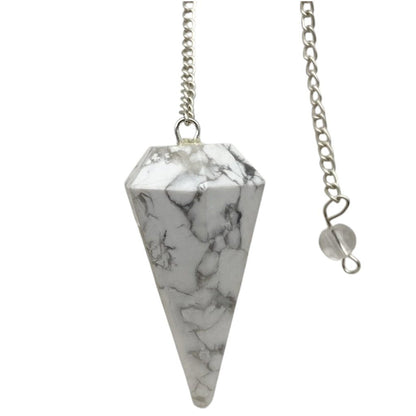Pendule howlite hexagonal Zimbabwe A - La Boite à Cailloux