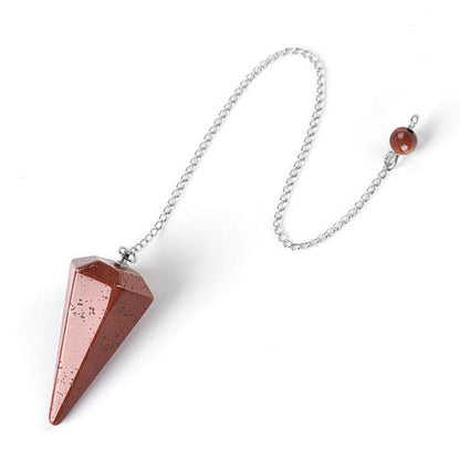 Pendule jaspe rouge hexagonal Afrique du Sud A - La Boite à Cailloux