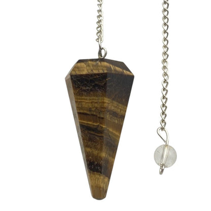 Pendule oeil de tigre hexagonal Afrique du Sud A - La Boite à Cailloux