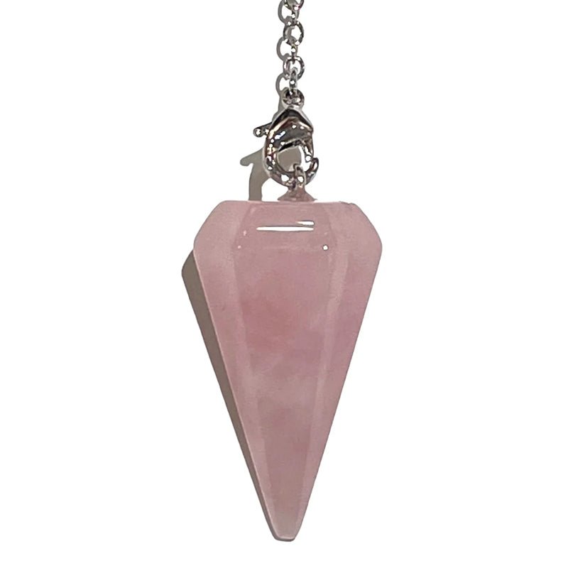 Pendule quartz rose hexagonal Brésil A - La Boite à Cailloux