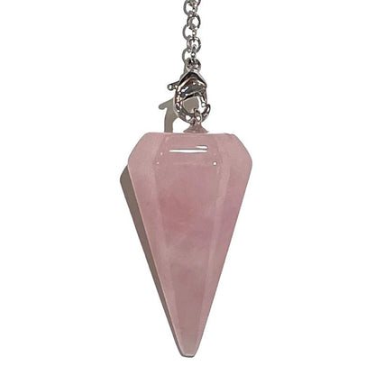 Pendule quartz rose hexagonal Brésil A - La Boite à Cailloux