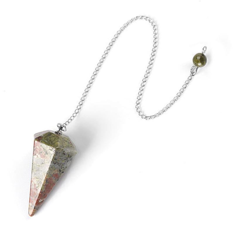 Pendule unakite hexagonal Afrique du Sud A - La Boite à Cailloux