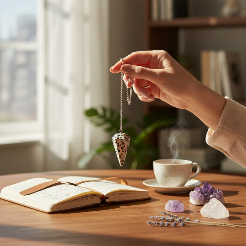 Hexagonal Dalmatian Jasper Pendulum Mexico A
