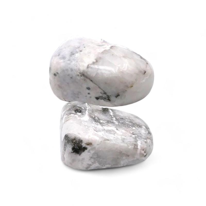 Péristérite (Labradorite blanche) Inde A (pierre roulée) - La Boite à Cailloux