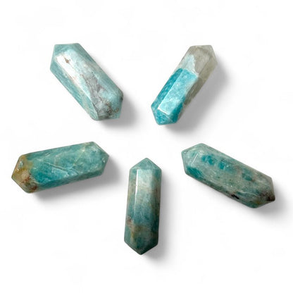 Pointe biterminée amazonite Brésil A - La Boite à Cailloux