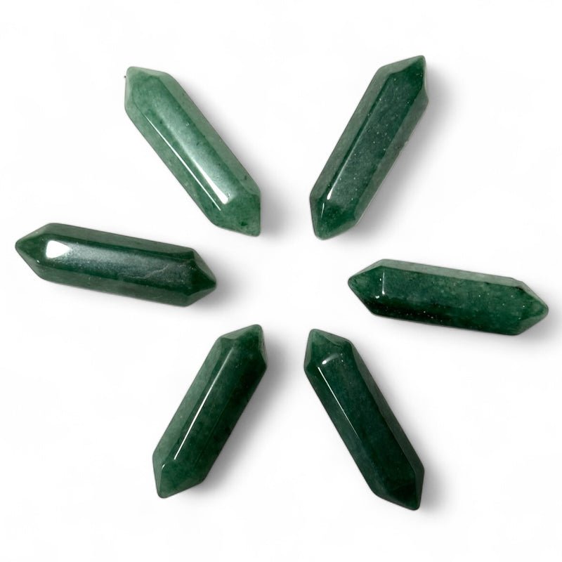 Pointe biterminée aventurine verte Brésil A - La Boite à Cailloux